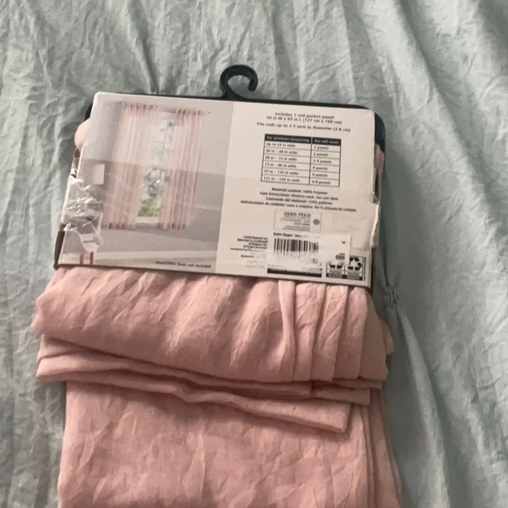 Mainstays Sheer Rod-Pocket Curtain Panel in Light Pink